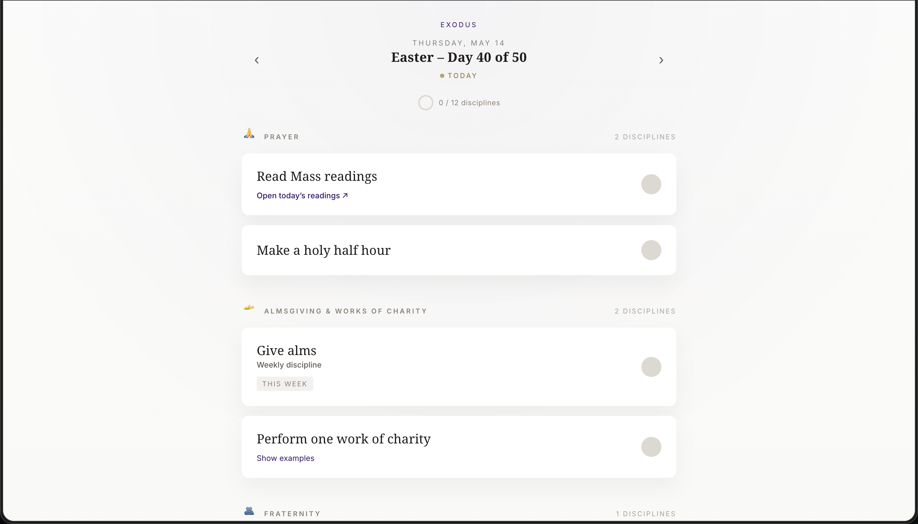 Exodus 40 Lite group habit tracking application