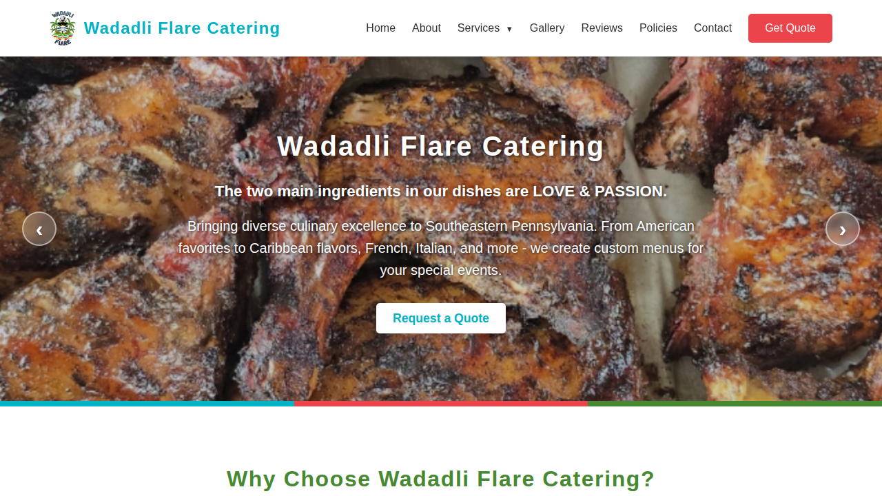 Wadadli Flare Catering website
